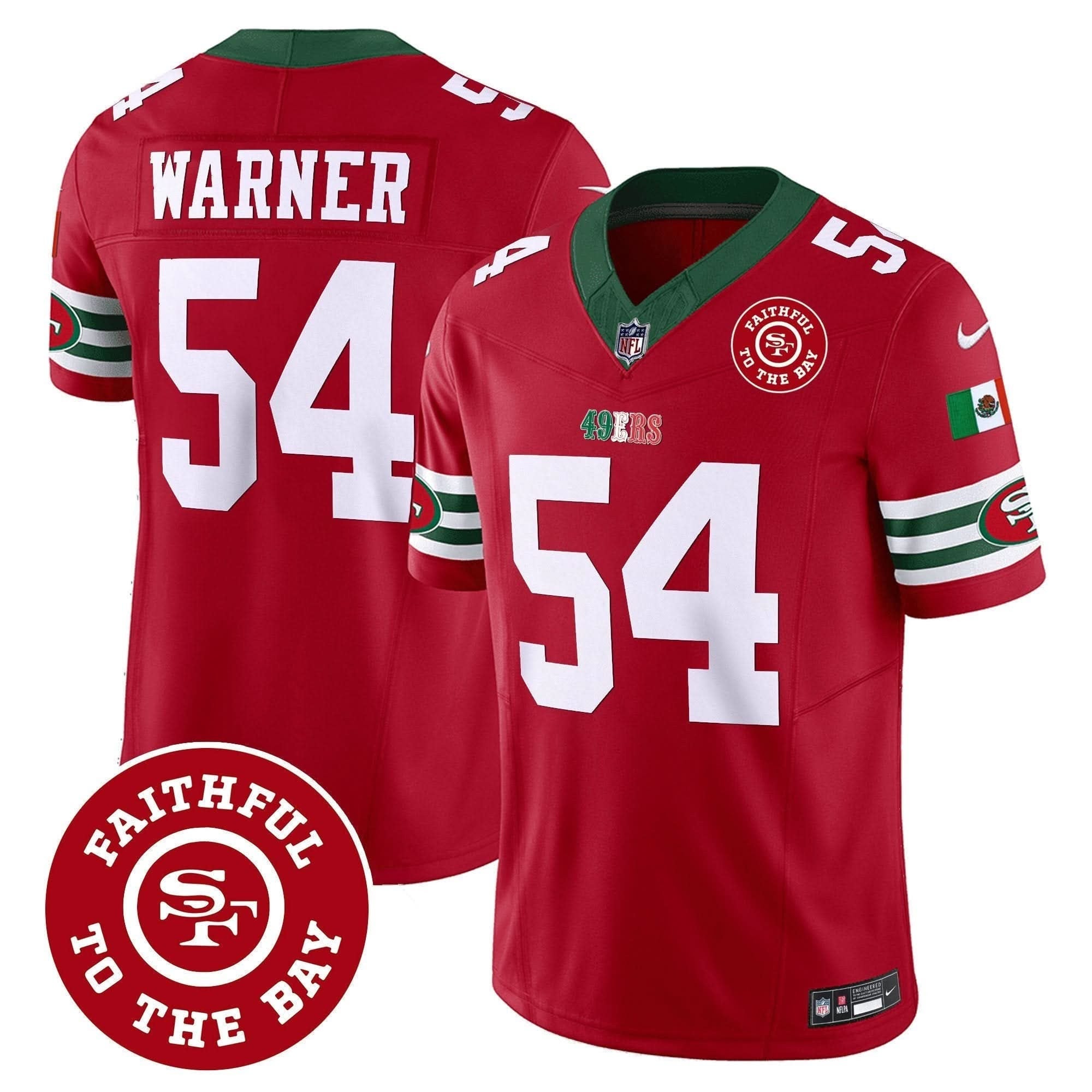 49ers Mexico Faithful To The Bay Patch Vapor Jersey - All Stitched